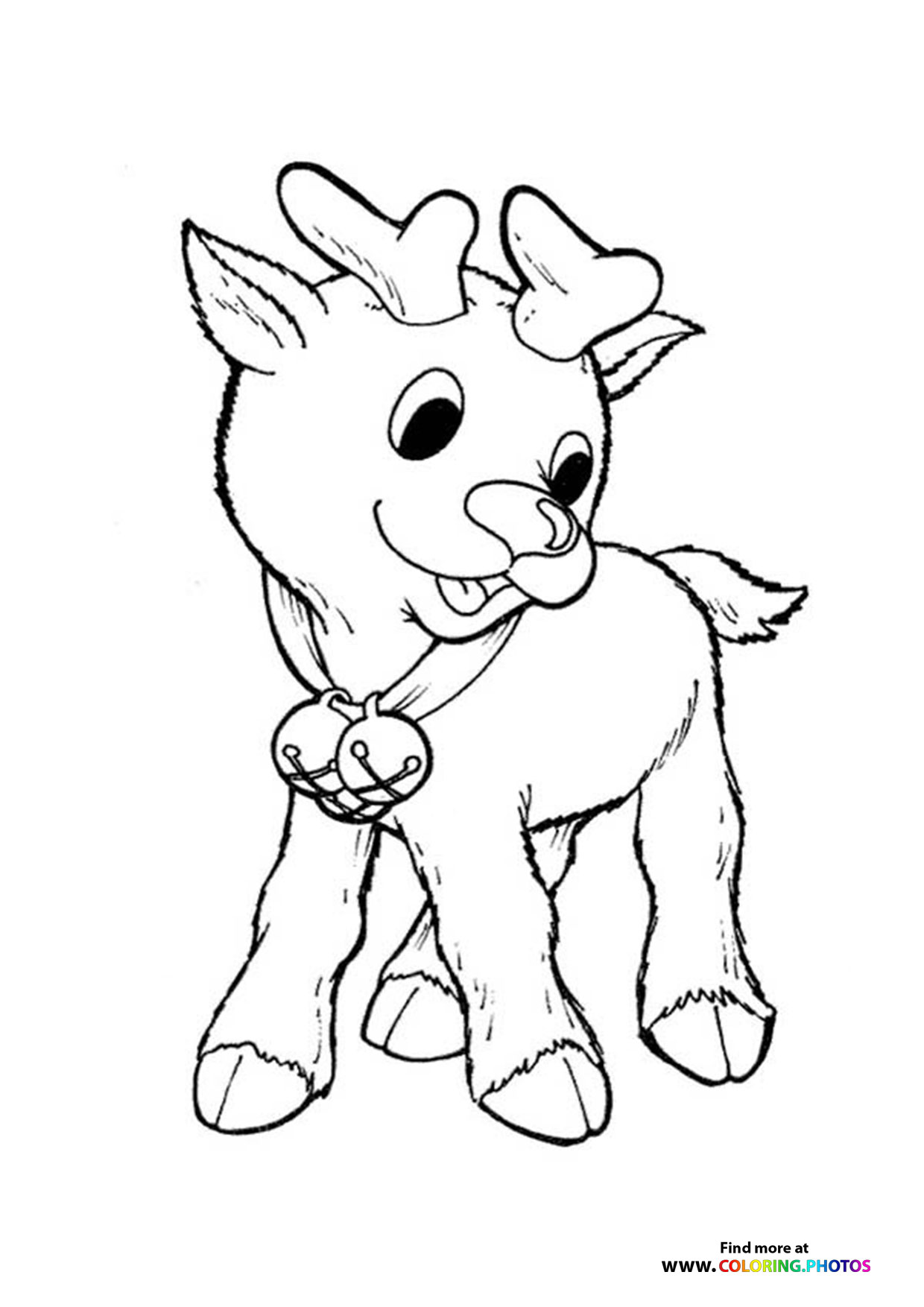 Cute little baby raindeer coloring page
