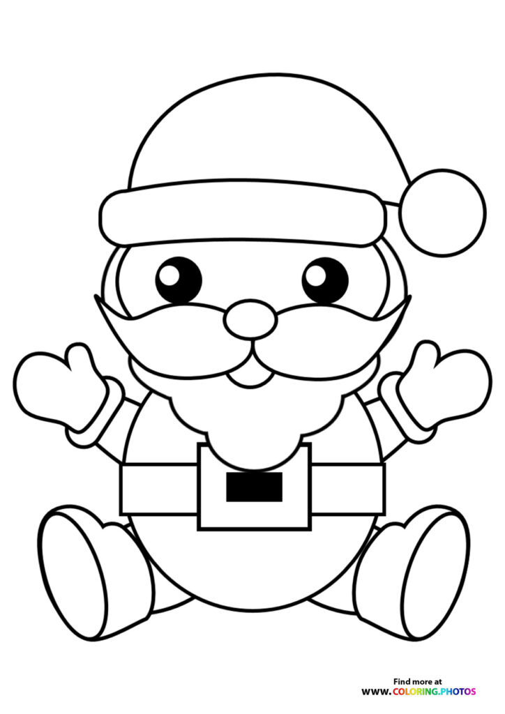 Cute little Santa Claus coloring page