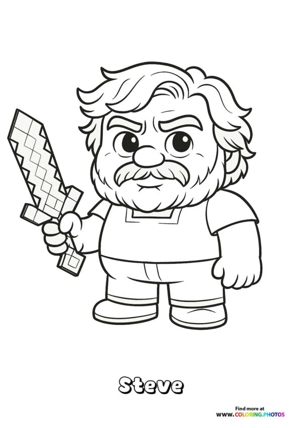Steve with Pixelated Sword