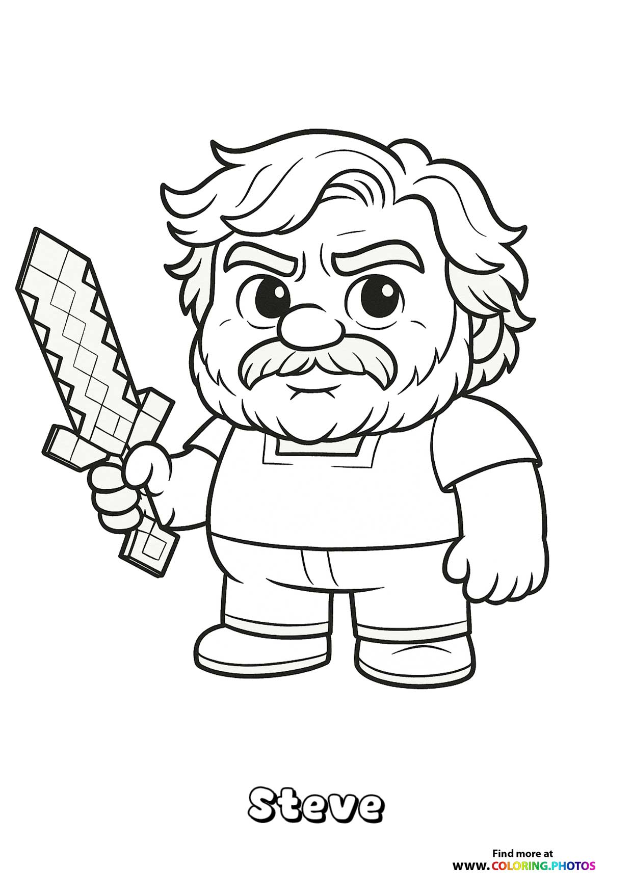 Steve with Pixelated Sword