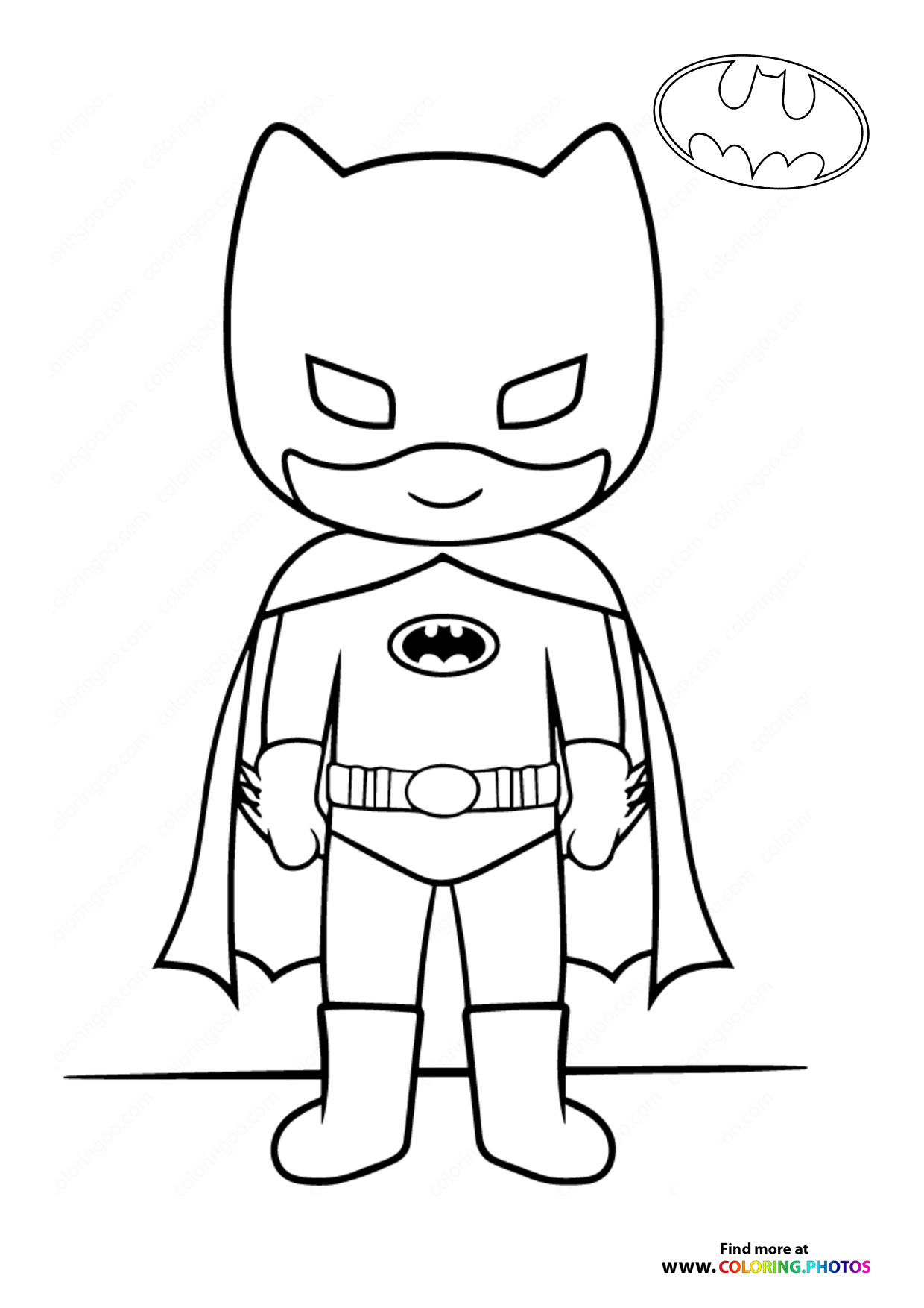 Cute little Batman coloring page