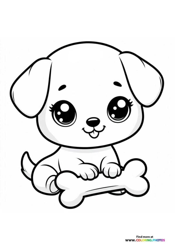 Cute little puppy with a bone