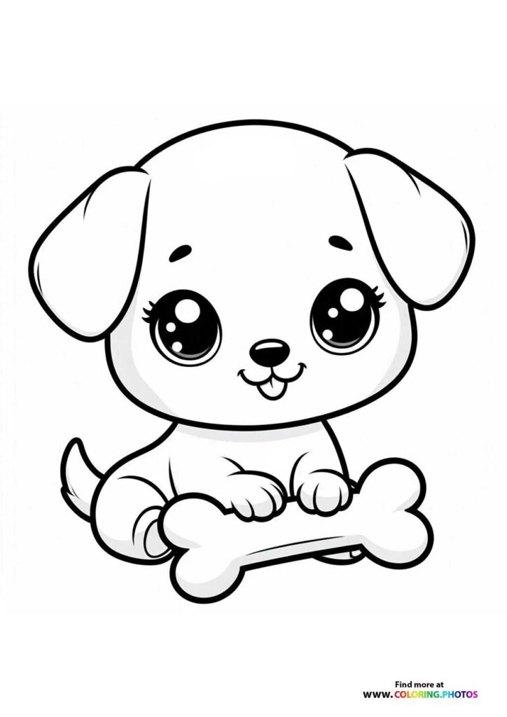 Cute little puppy with a bone