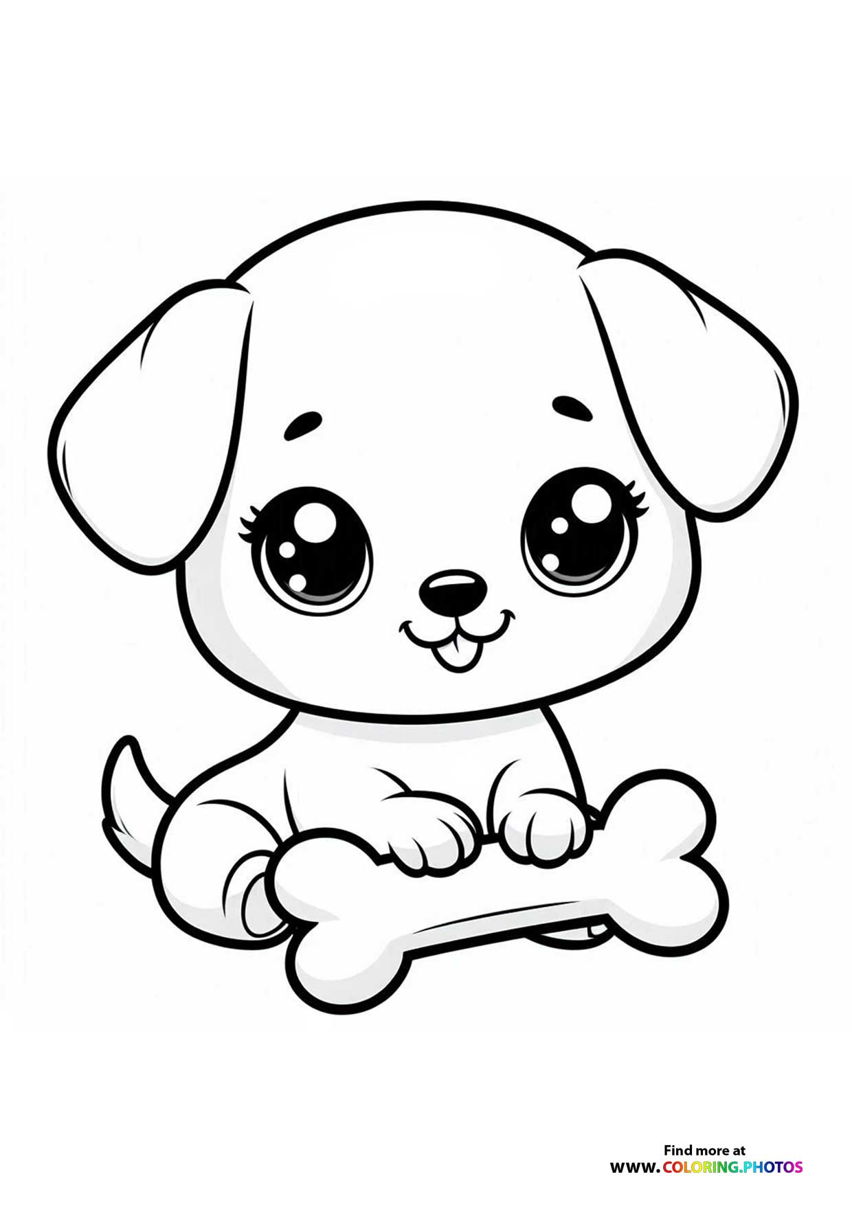 Cute little puppy with a bone