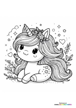 Cute little unicorn resting