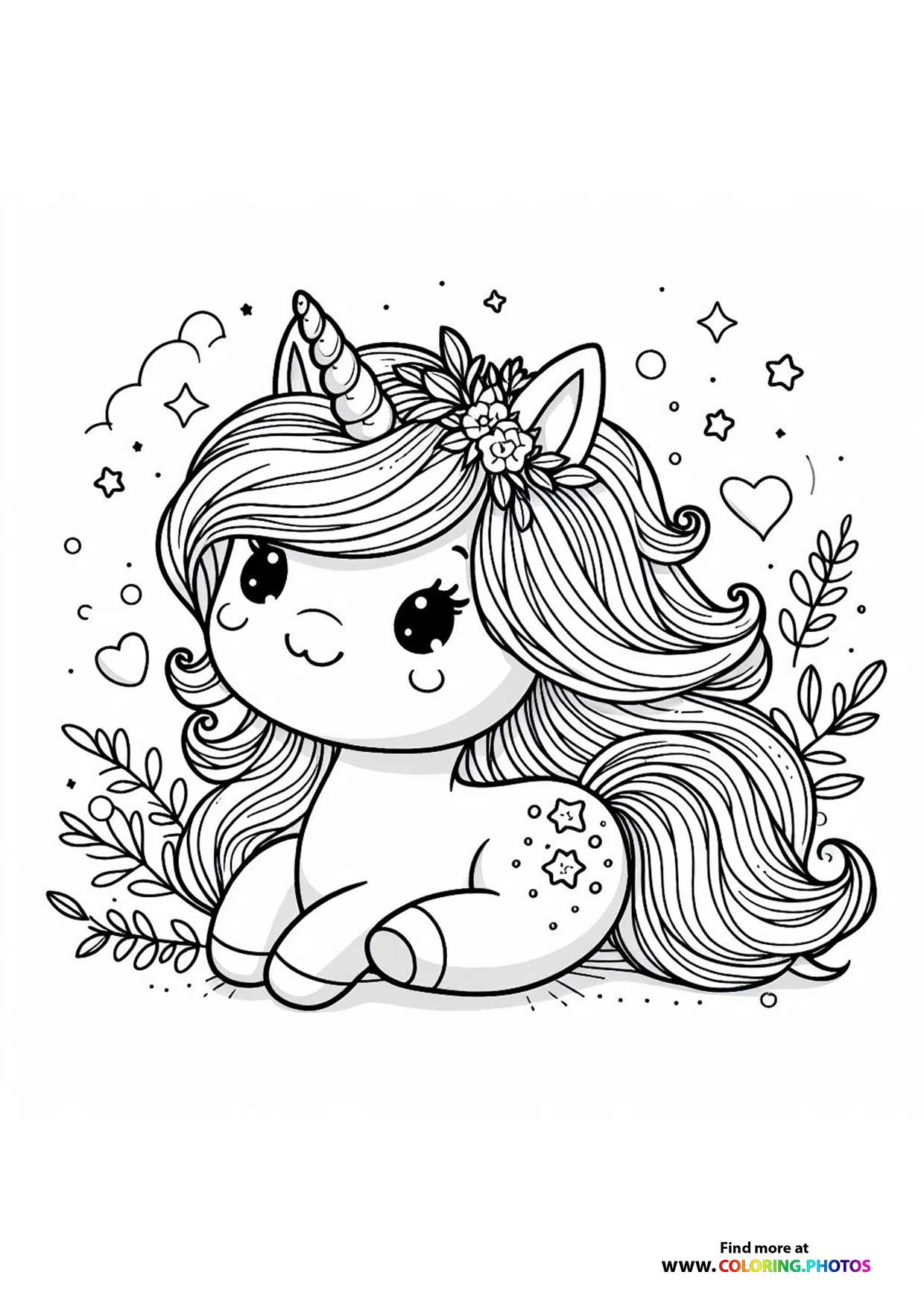 Cute little unicorn resting