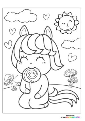 Cute pony eating