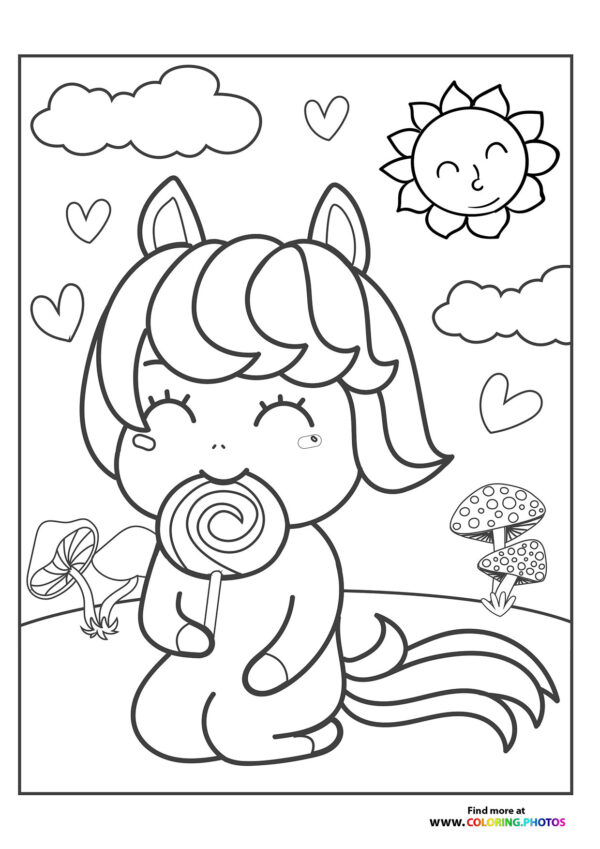 Cute pony eating