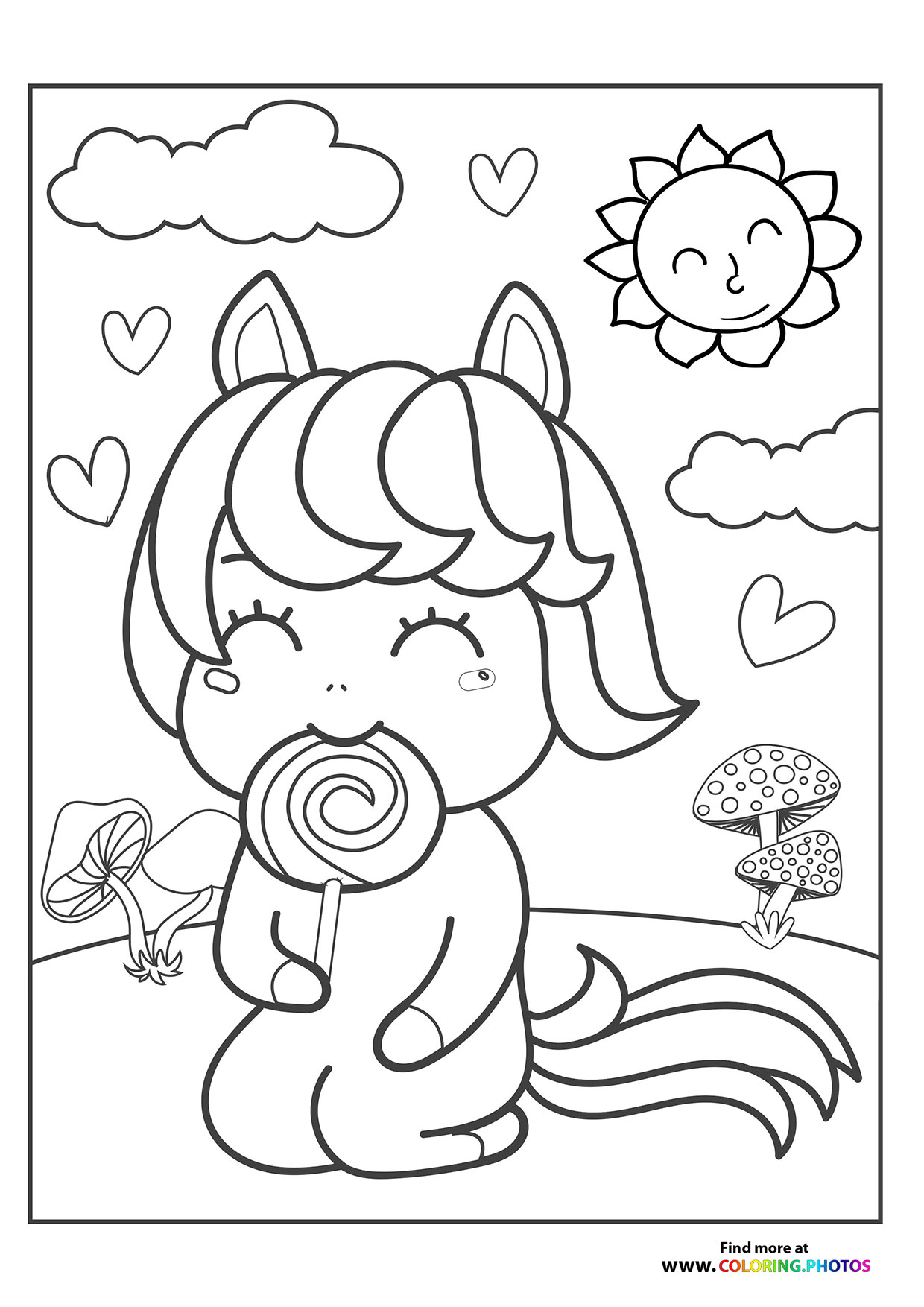 Cute pony eating
