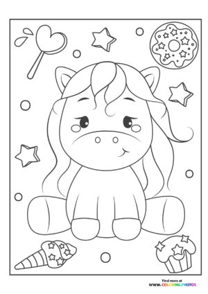 Cute pony with sweets