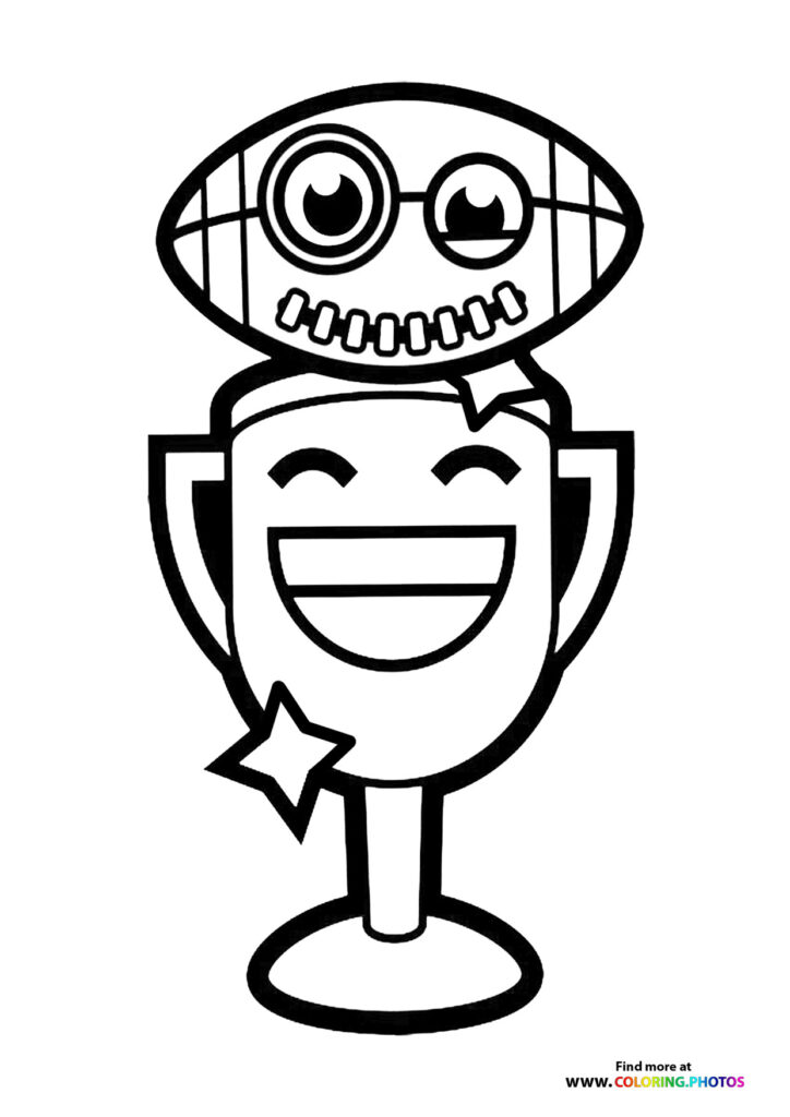 Cute Super Bowl trophy coloring page