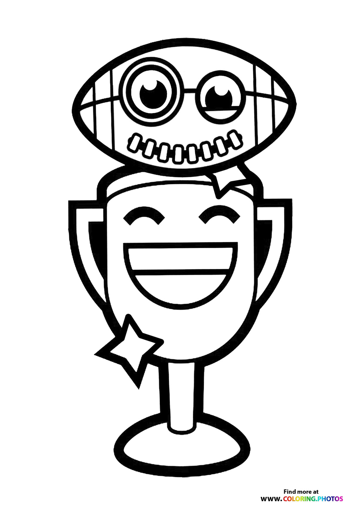 Cute Super Bowl trophy coloring page