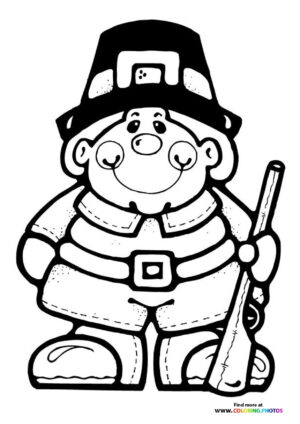 Happy Pilgrim with Rifle