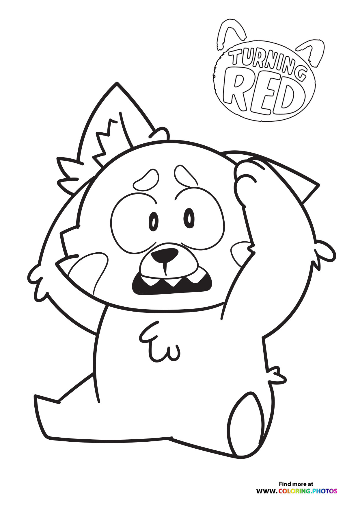 ute turning red panda coloring page