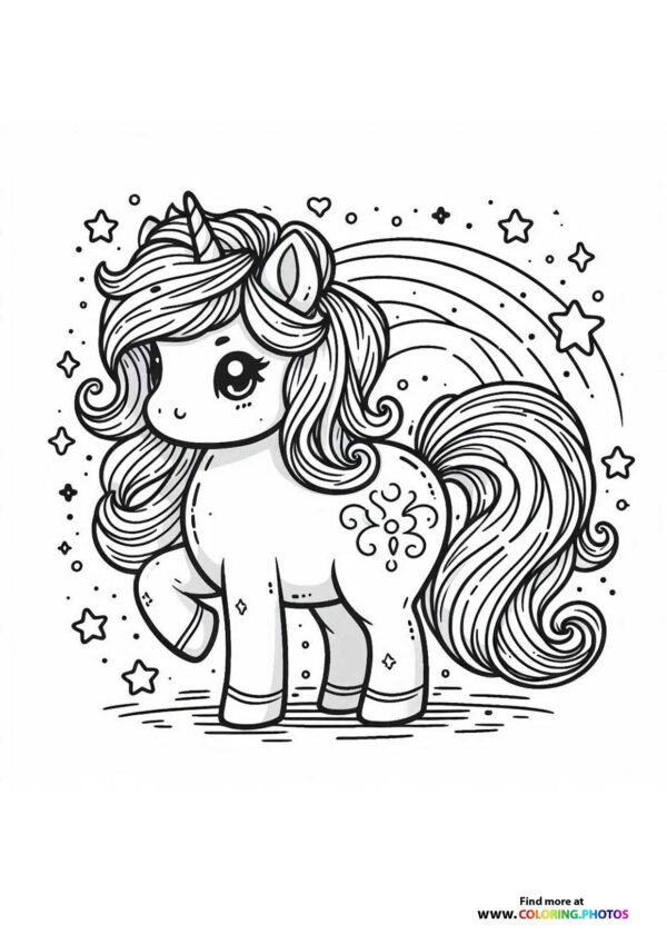 Cute unicorn with stars