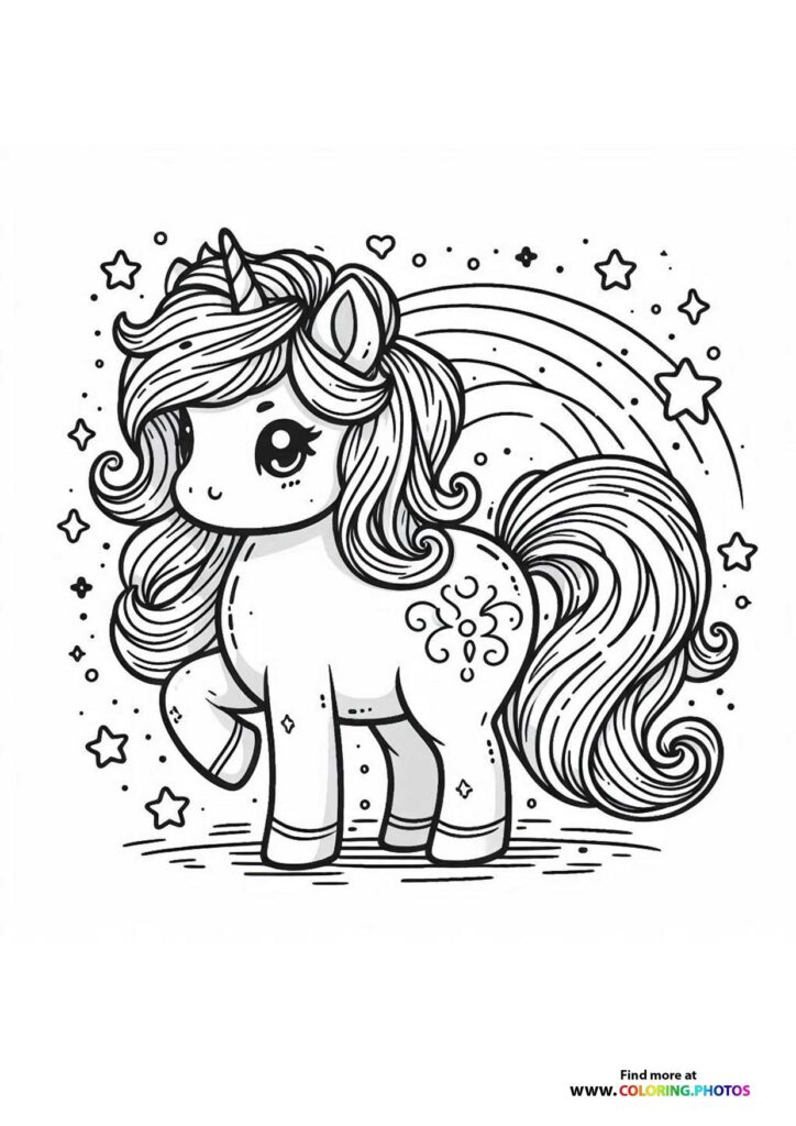 Cute unicorn with stars