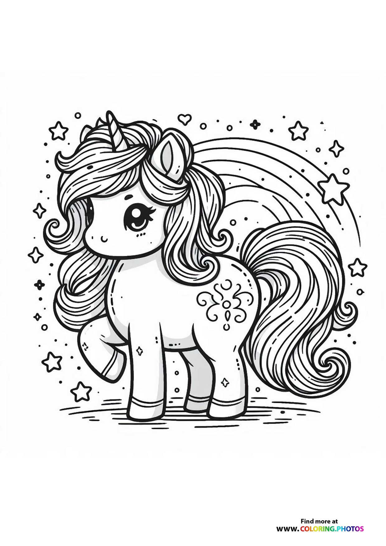 Cute unicorn with stars