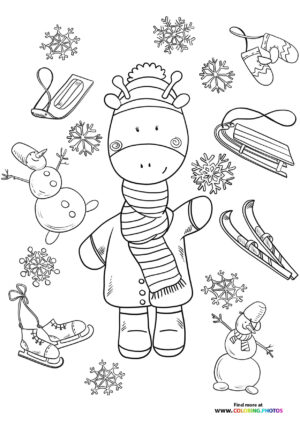 Cute winter giraffe