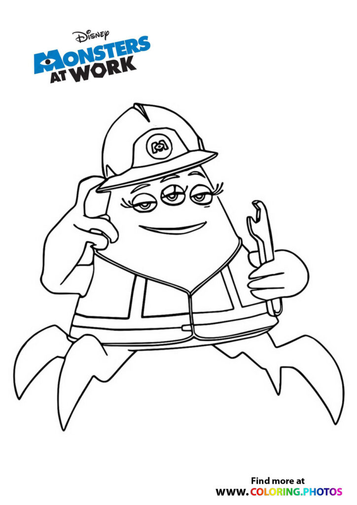 Cutter - Monsters at work coloring page