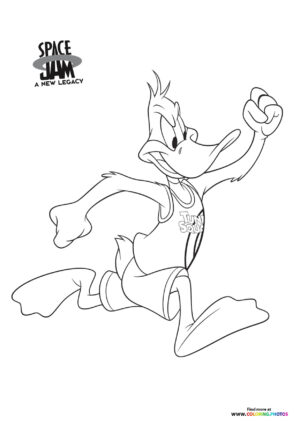Daffy Duck Jumping with Victory Fist