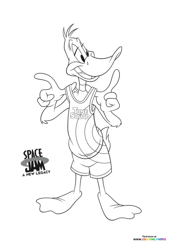 Daffy Duck posing coloring page
