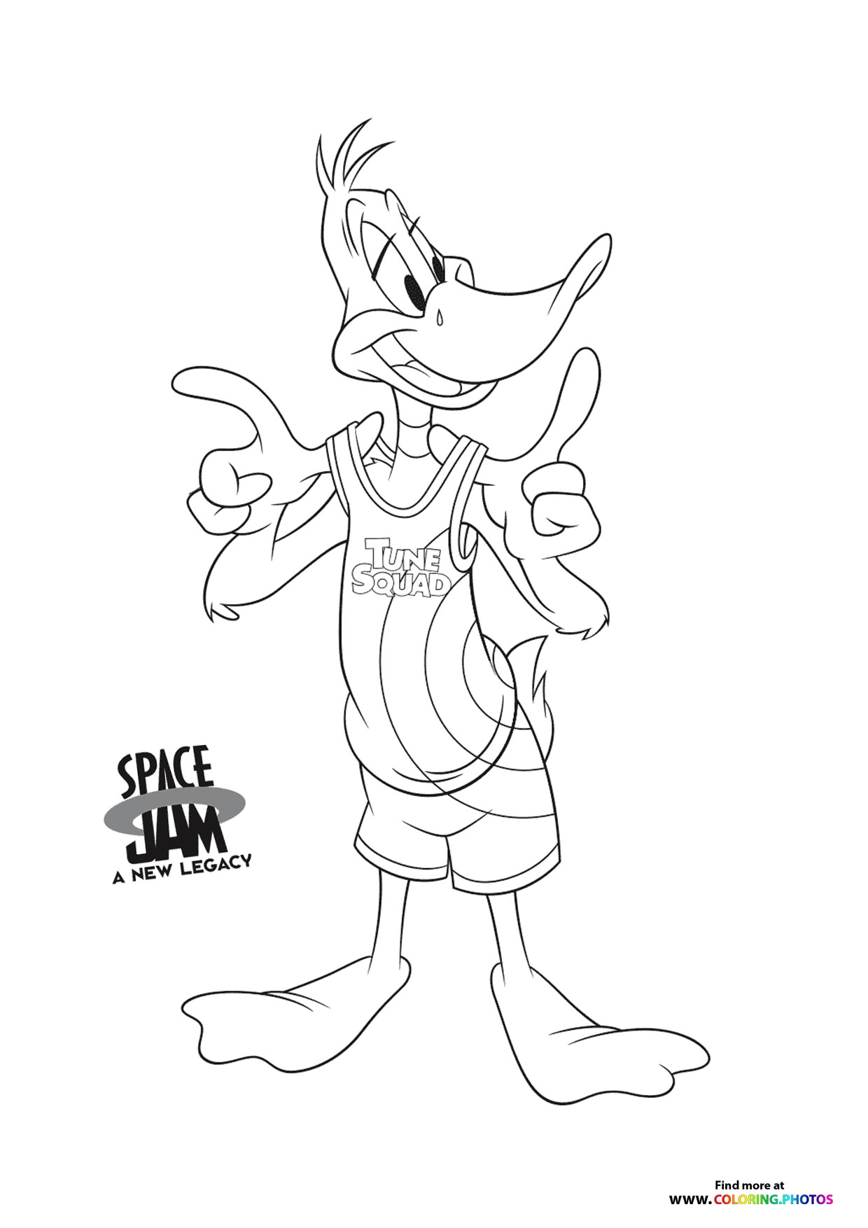 Daffy Duck posing coloring page