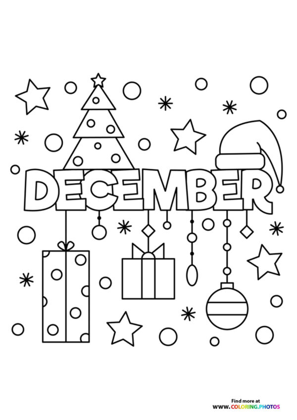 Winter December coloring page