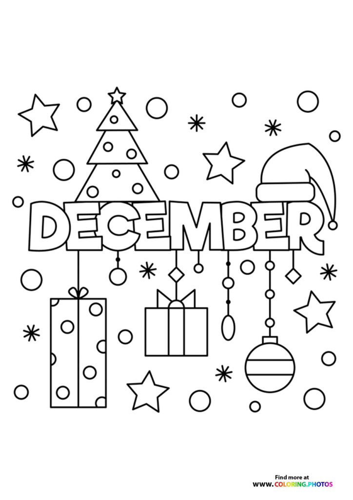 Winter December coloring page