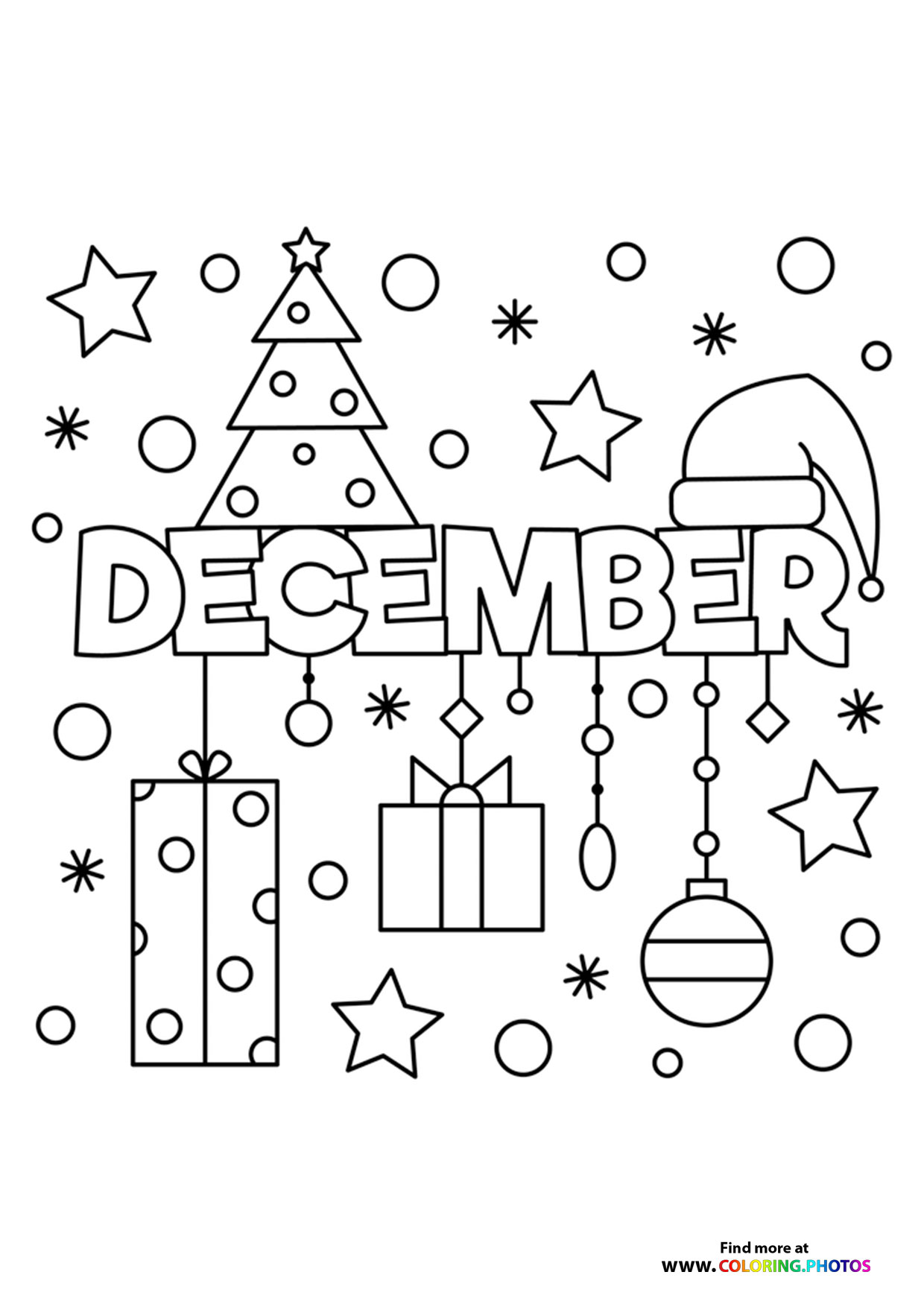 Winter December coloring page
