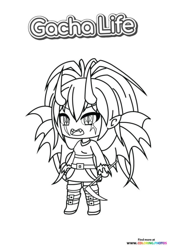 Demon Girl with Spiky Hair