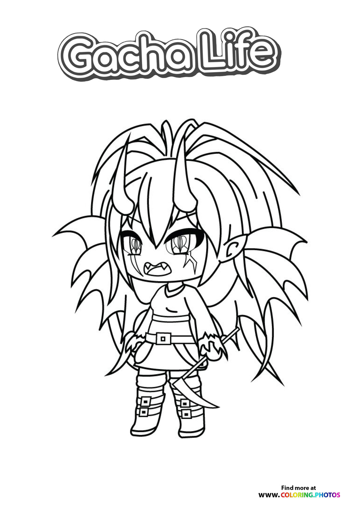 Demon Girl with Spiky Hair