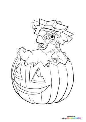Dino in Pumpkin