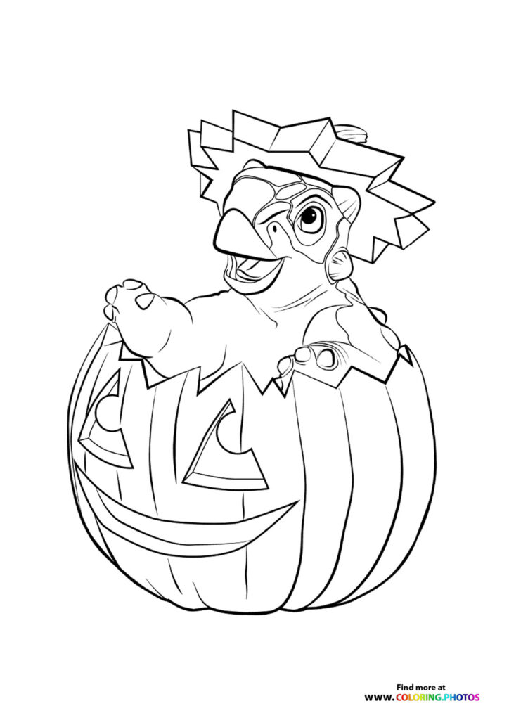 Dino in Pumpkin