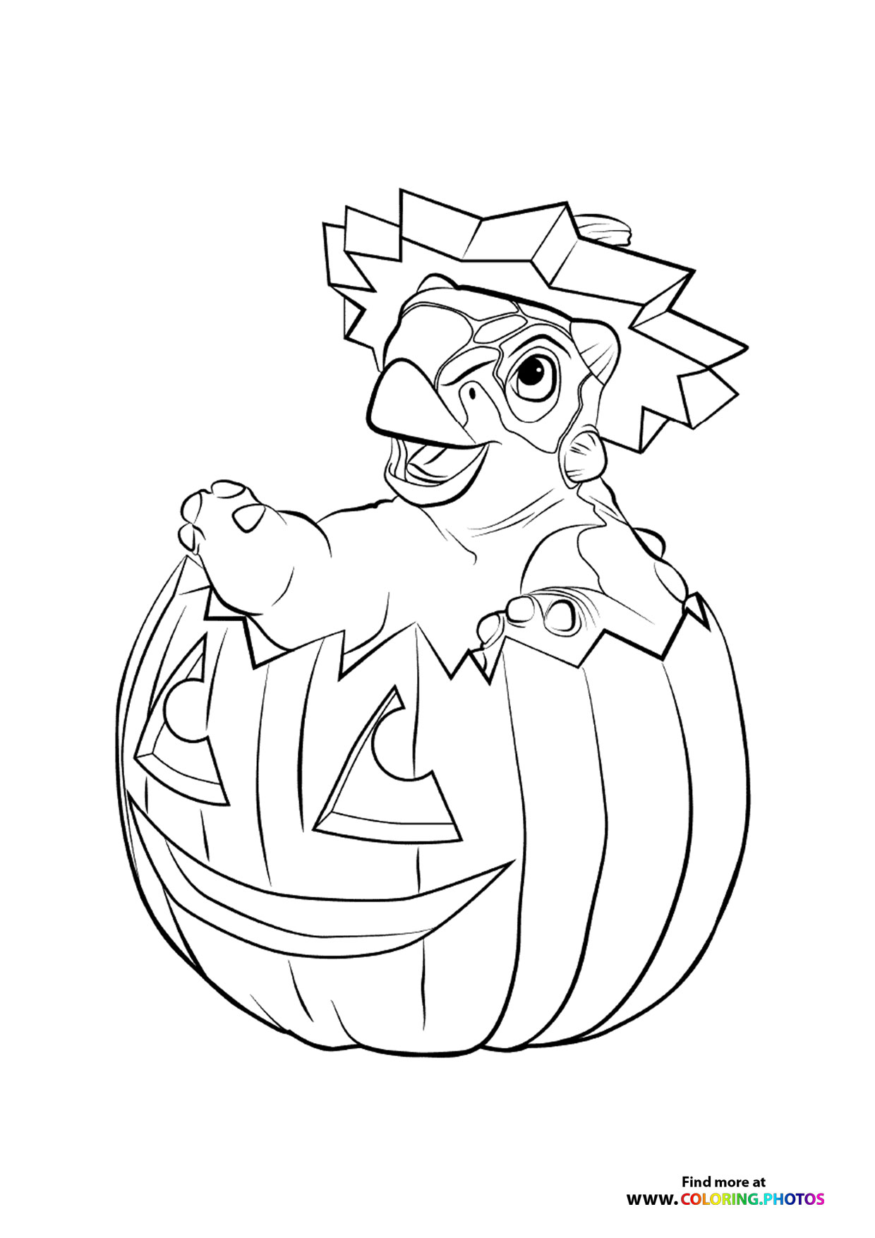 Dino in Pumpkin