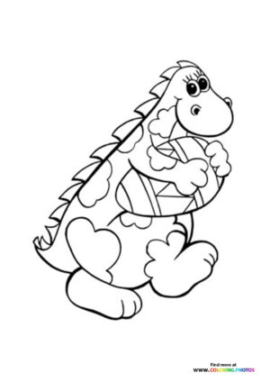 Dinosaur with easter egg