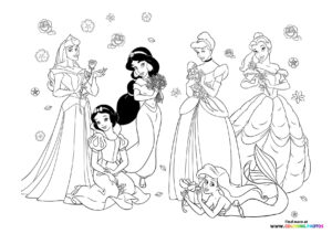 Disney princesses posing