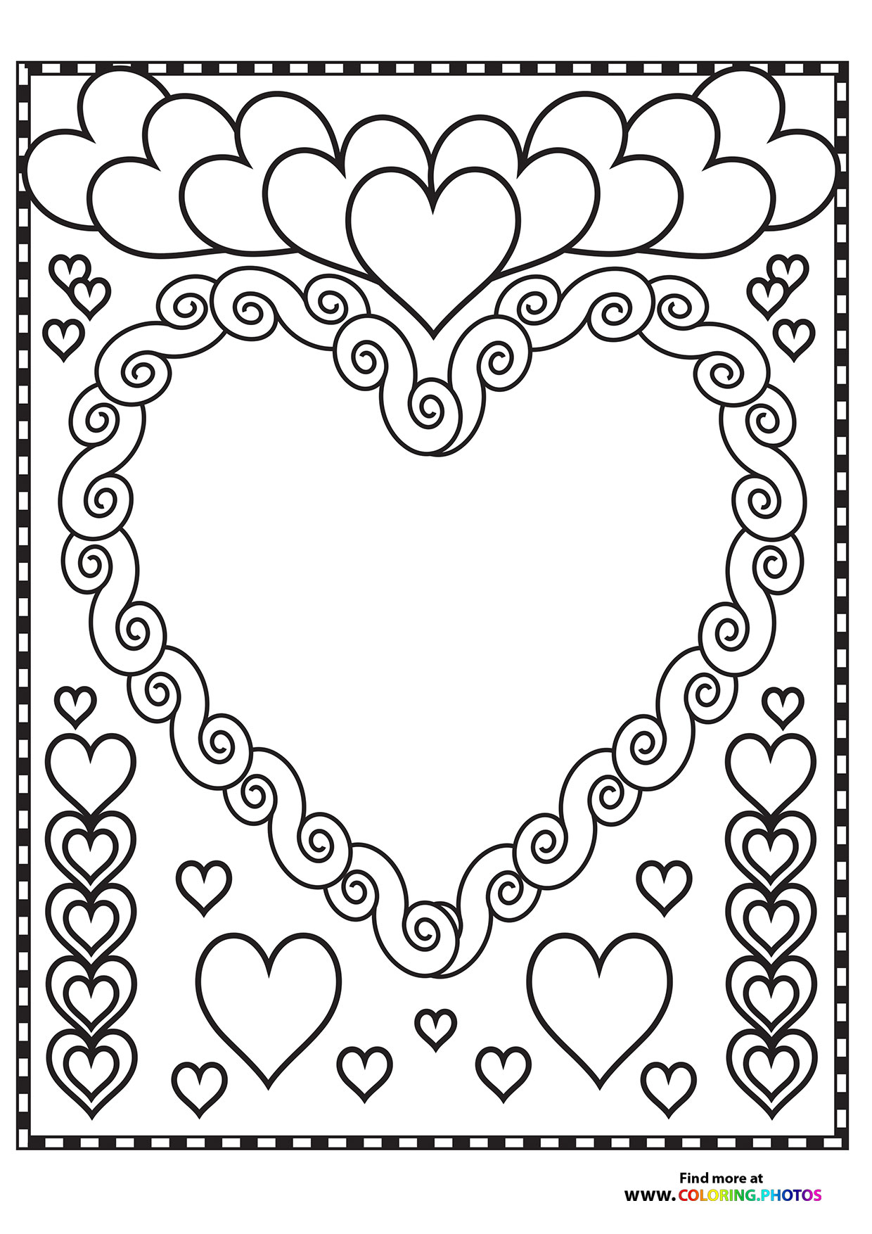 Do it yourself Valentines card coloring page