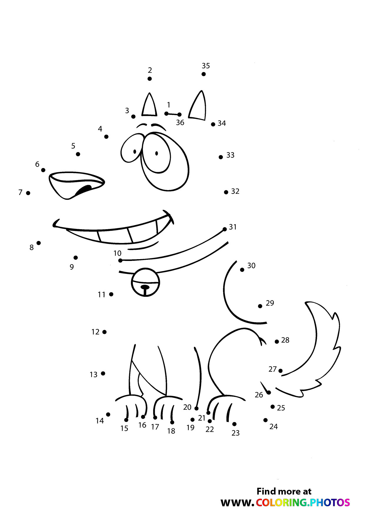 Smiling dogdot the dots worksheet