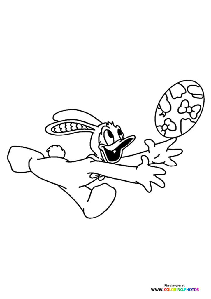 Donald Duck Easter coloring page