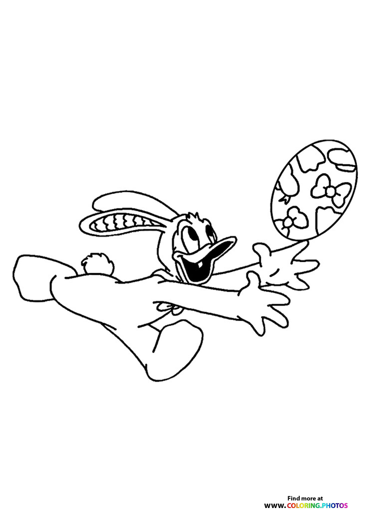 Donald Duck Easter coloring page
