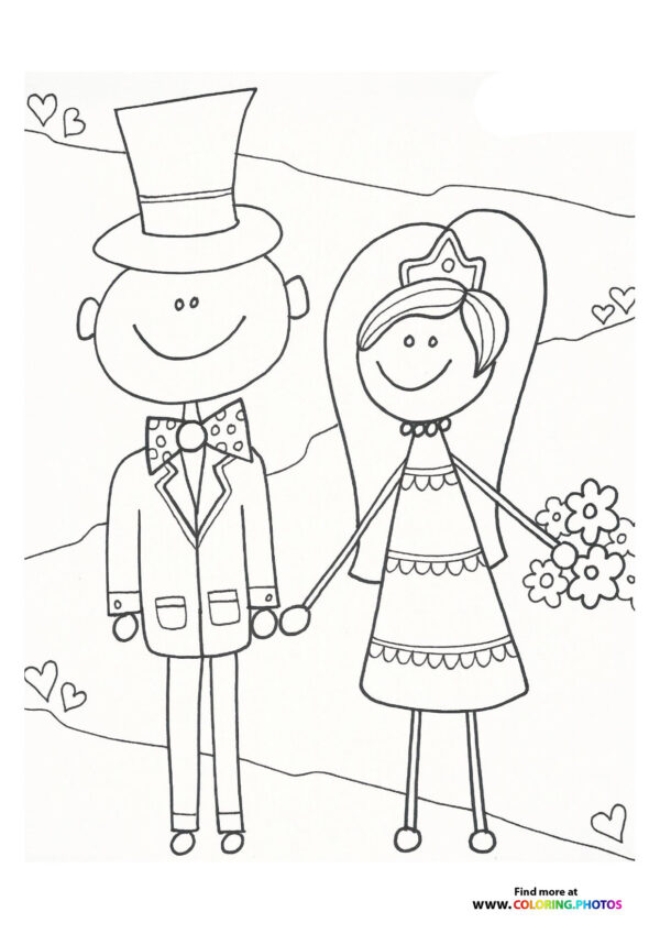 Bride and Groom on Their Wedding Day