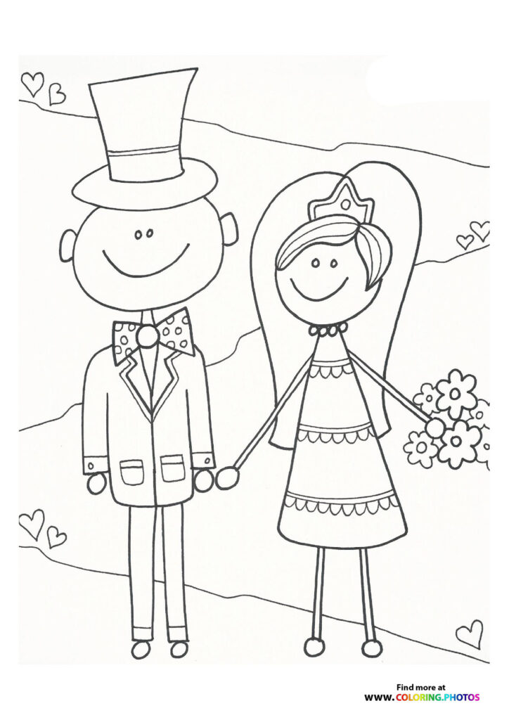 Bride and Groom on Their Wedding Day