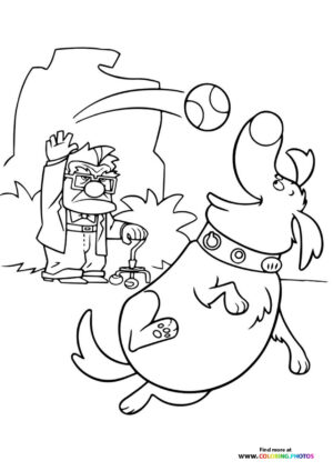 Dug playing fetch with Carl
