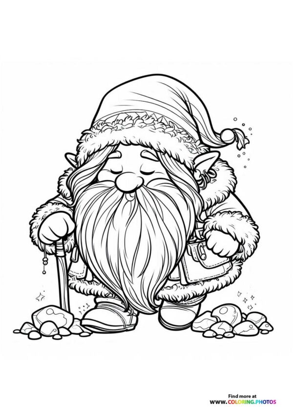 Santa Gnome with Staff