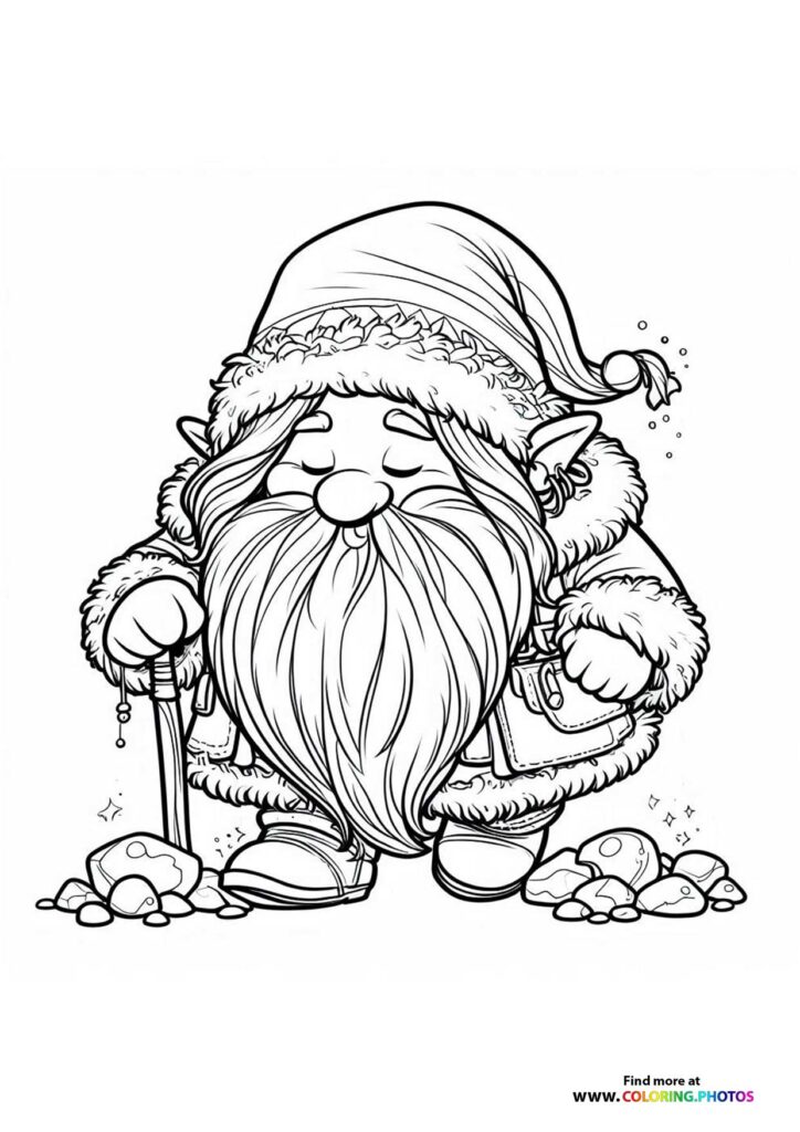 Santa Gnome with Staff