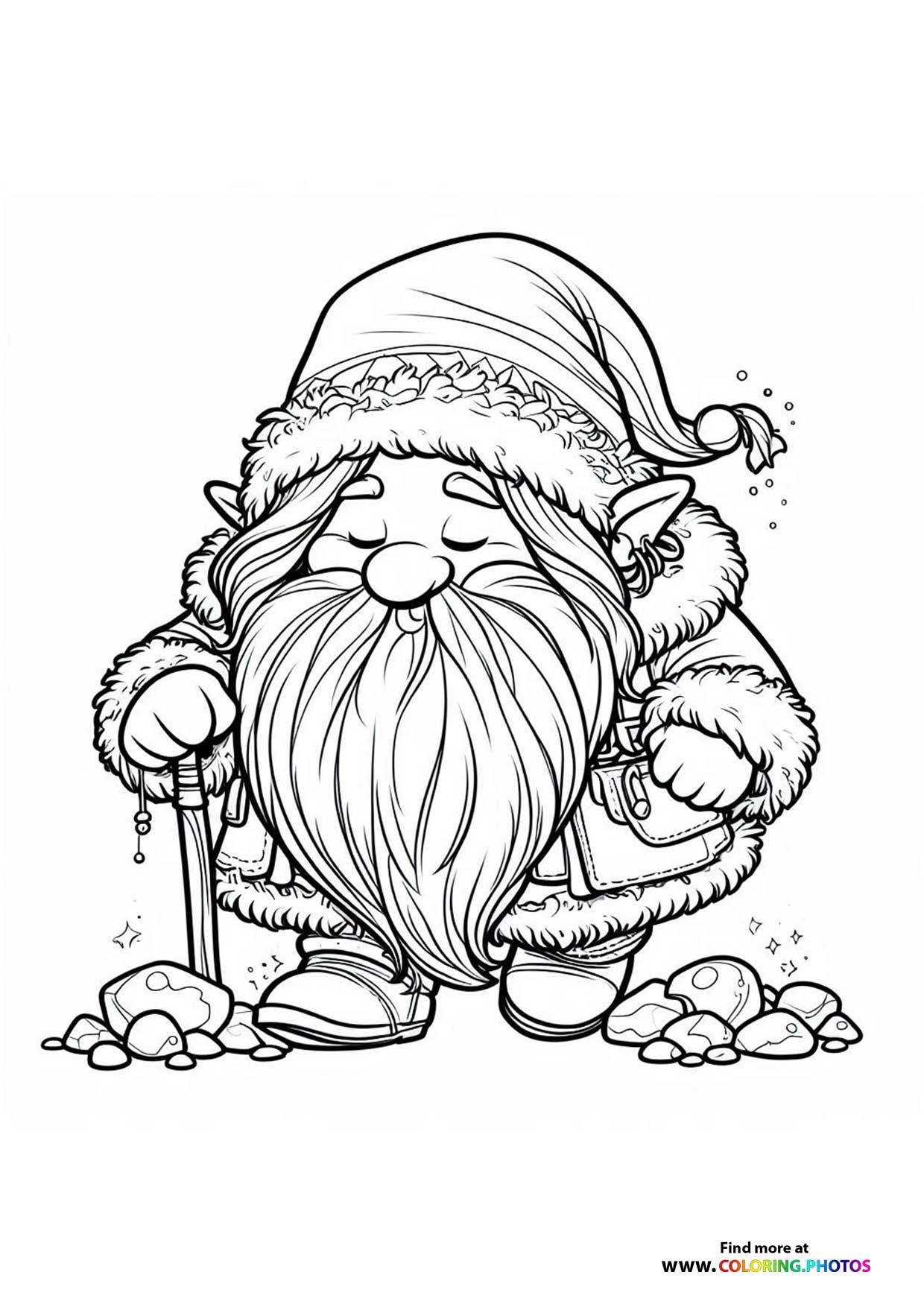 Santa Gnome with Staff