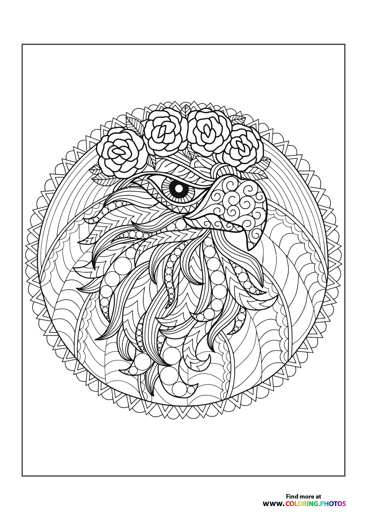 Eagle with roses