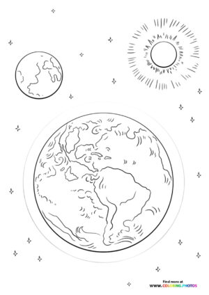 Earth moon and sun