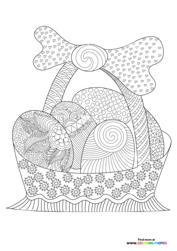 Easter basket coloring page