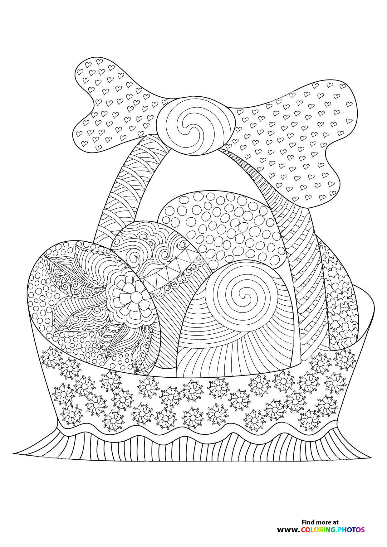 Easter basket coloring page